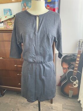 Sessun Charcoal Gray Casual Knit Dress with Waist Detail Size S
